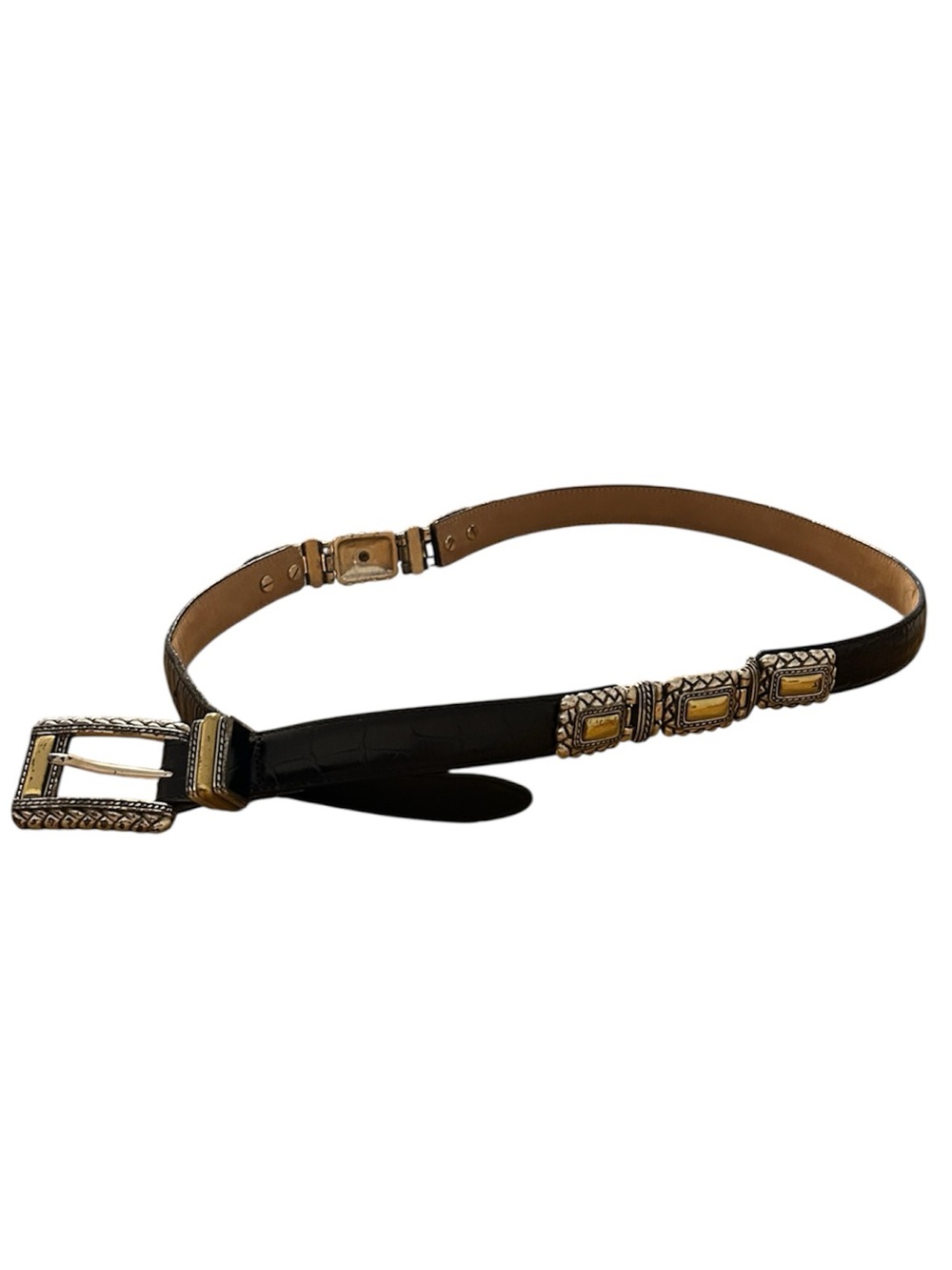 Brighton Black Leather Belt Size Large